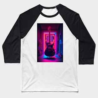 Cool Guitar Cyber Future Style Baseball T-Shirt